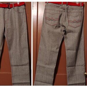 Men's Blac Lacquer black/gray Jeans 36X33-BAGGY SKATER HIP HOP-BELTED